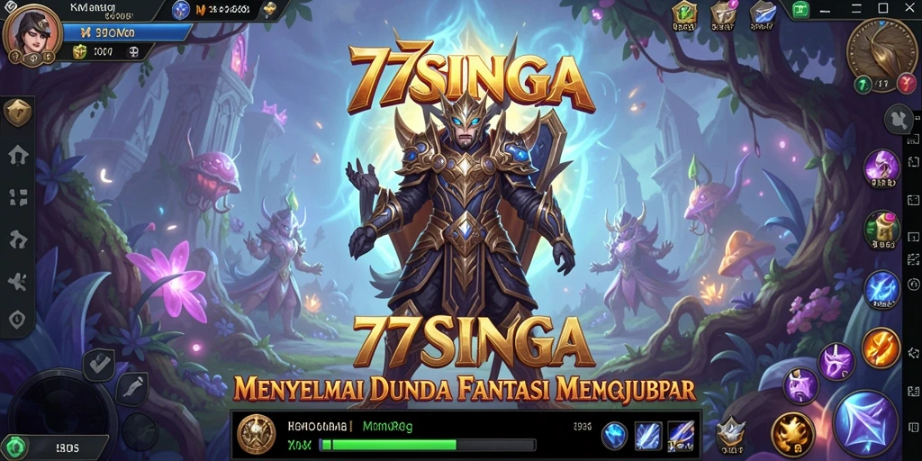 Screenshot gameplay <strong>77SINGA</strong> yang menunjukkan pertarungan seru di dungeon.