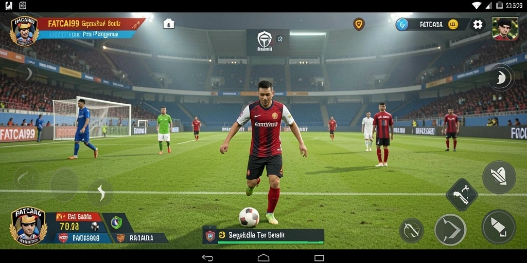 Tampilan gameplay <strong>FATCAI99</strong> yang mendebarkan saat pertandingan sepak bola.