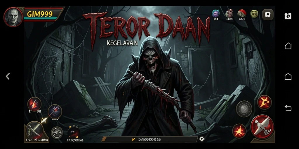Gameplay seram dengan makhluk menakutkan dalam GIM999.