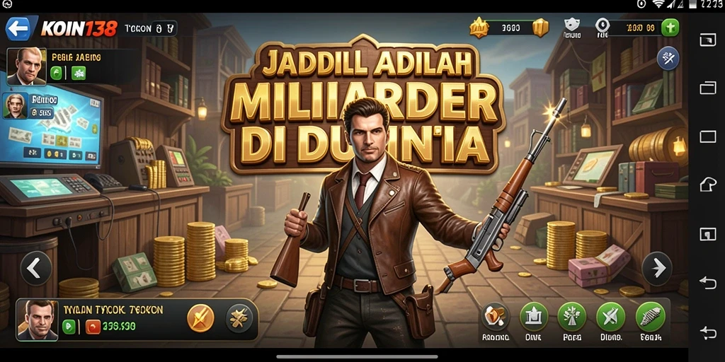 Screenshot KOIN138 menampilkan pengalaman bermain Tycoon yang seru.