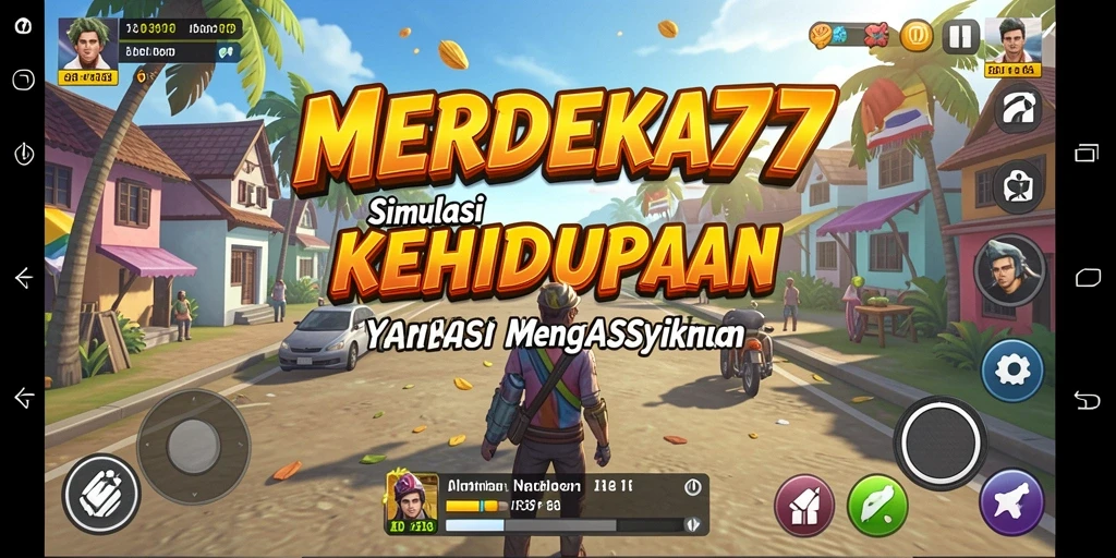 Tangkapan layar gameplay <strong>MERDEKA777</strong> menunjukkan dunia simulasi yang kaya dan interaktif.
