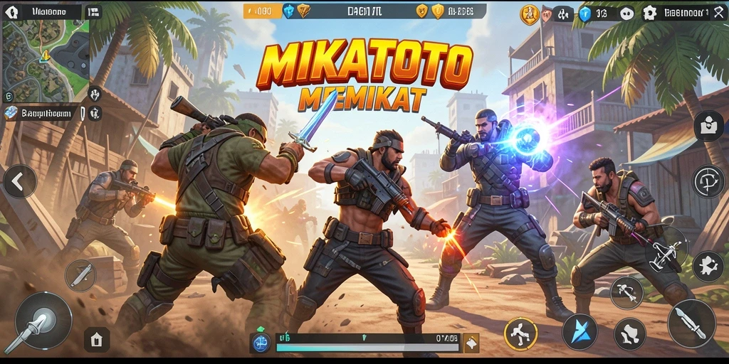 Screenshot gameplay MIKATOTO menunjukkan aksi Battle Royale yang menegangkan.