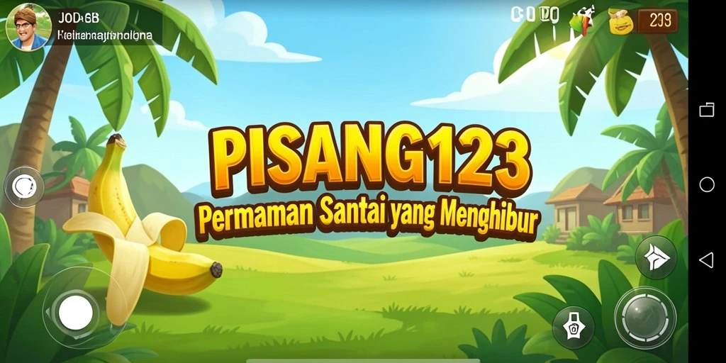 Screenshot utama PISANG123 menunjukkan gameplay yang seru dan penuh warna.