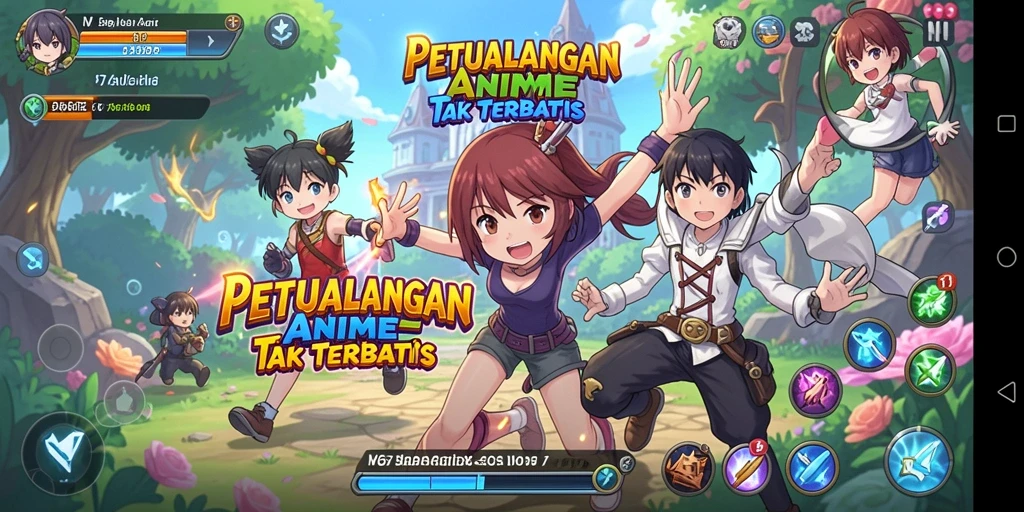 Gameplay W67 yang dinamis dan penuh warna.