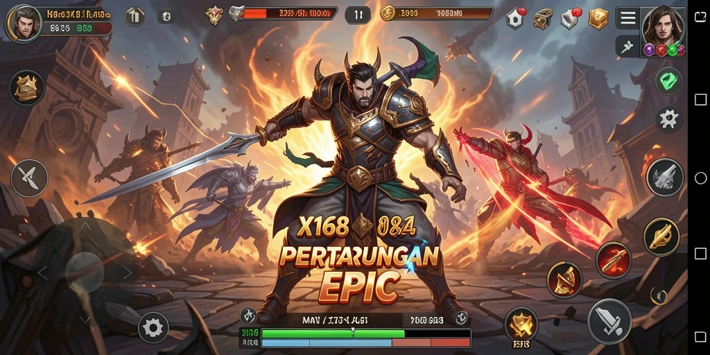 Tampilan aksi pertarungan yang mendebarkan di X168.